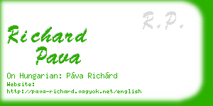 richard pava business card