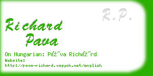 richard pava business card